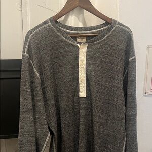 HOMESPUN Gray Henley Sweater